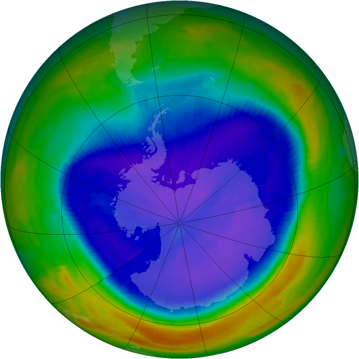 Antarctic ozone map for 17 September 2003